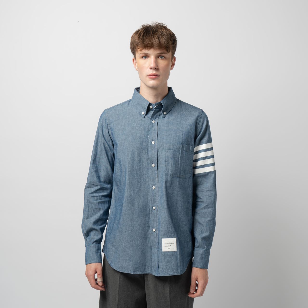 THOM BROWNE 21AW クレストパッチ トレーナー Classic Loopback 4 Bar Sweatshirt | Thom Browne