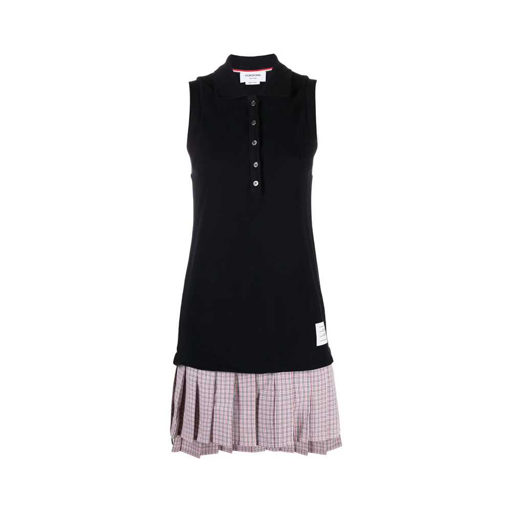 Thom Browne Pleated Skirt Polo Tennis Dress Navy Blue – voilà.id