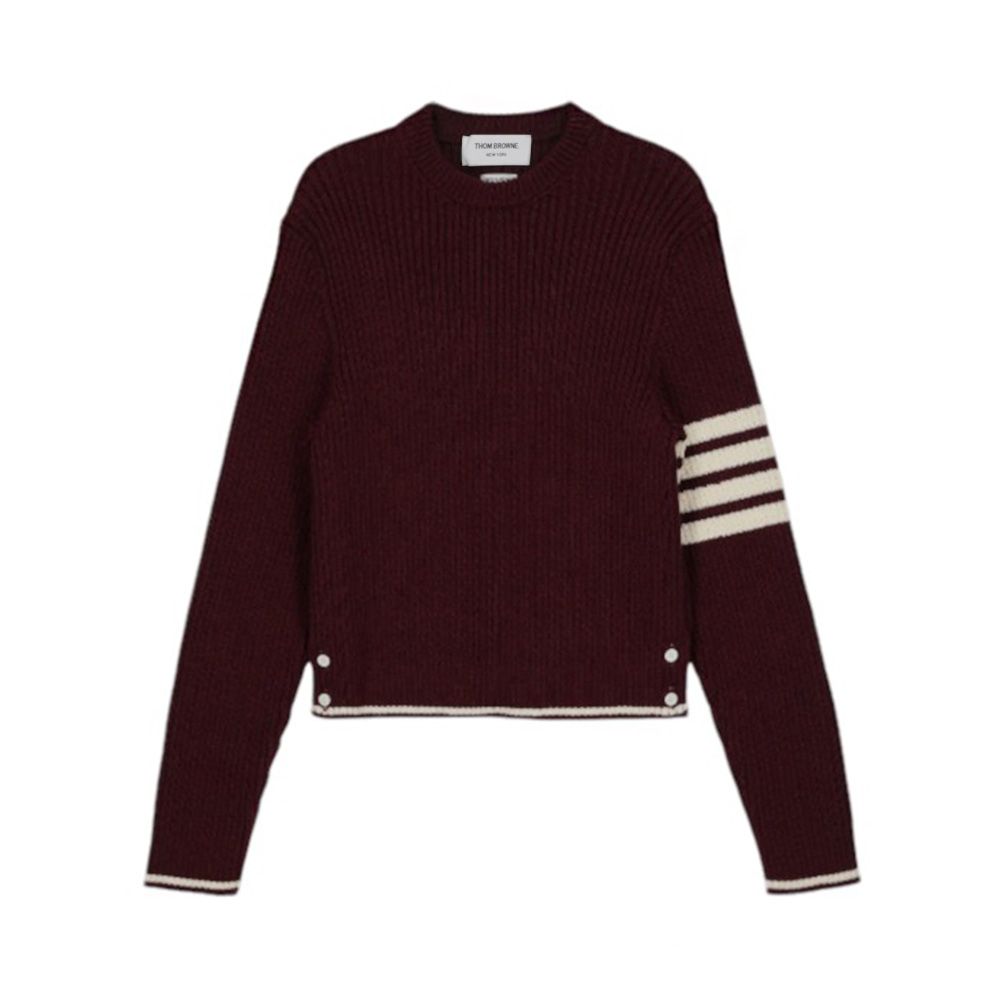 Thom Browne Women Wool 4-Bar Relaxed Pullover
