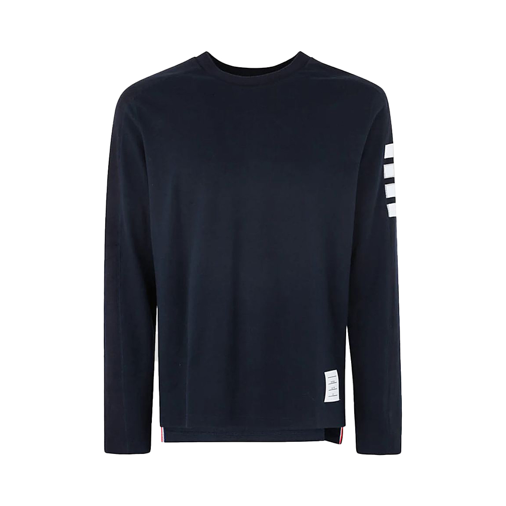 ★人気【THOM BROWNE】★4BAR コットン スウェットシャツ L.G★ Thom Browne 4-Bar cotton classic crewneck navy sweatshirt