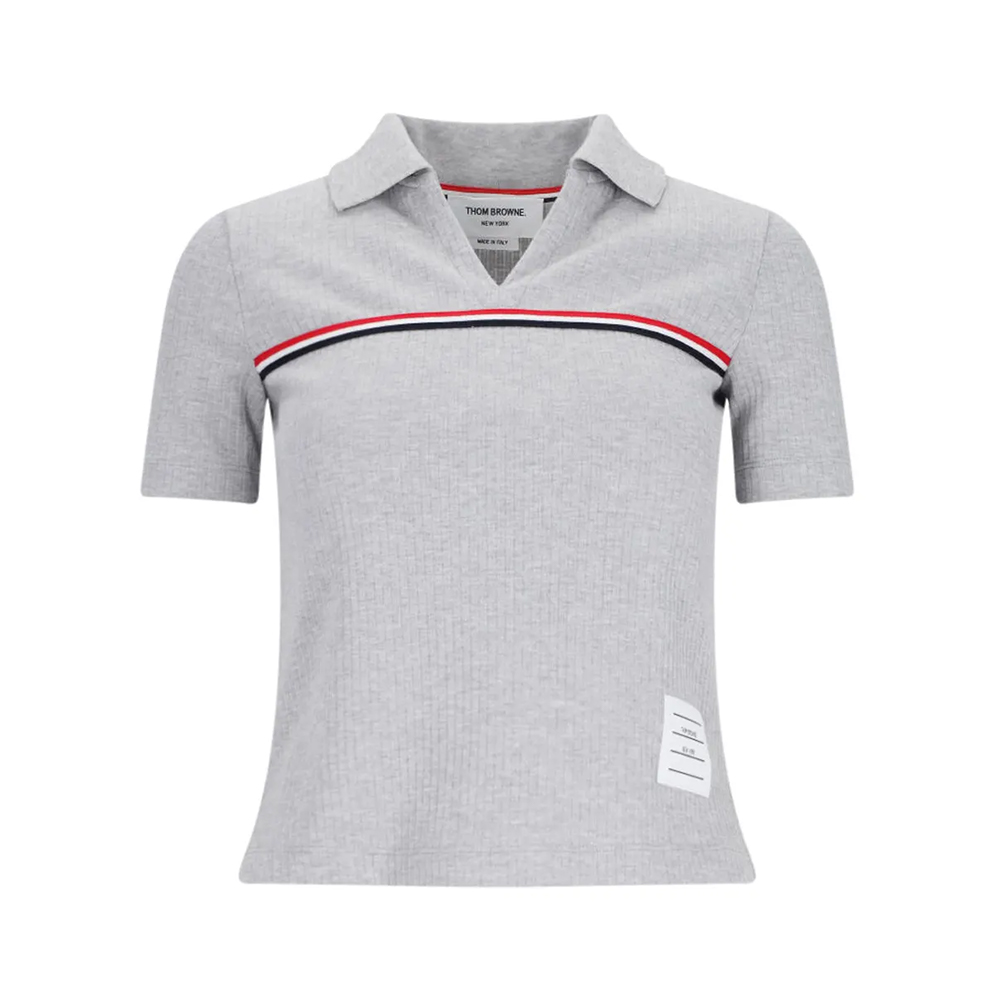 Thom Browne RWB Stripe Center Polo Shirt Navy – voilà.id