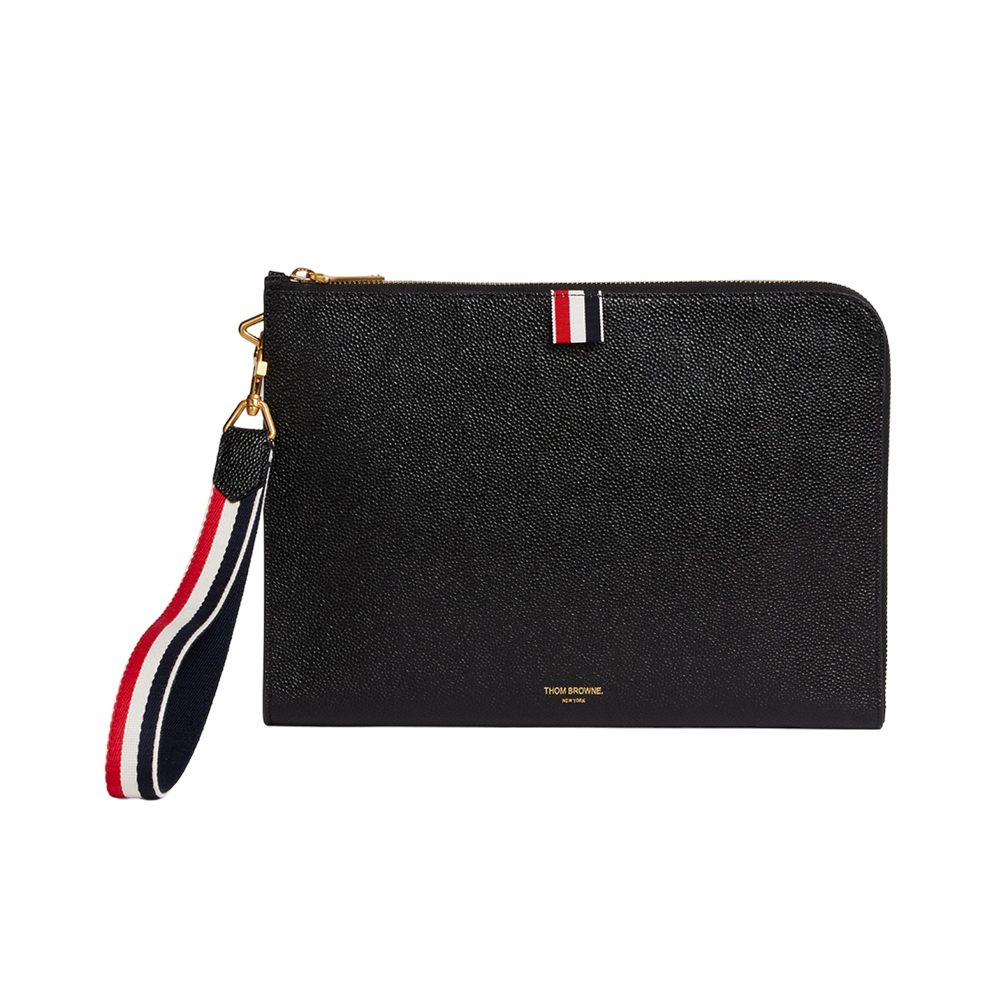 VIP【関税送料無料】希少 THOM BROWNE BLACK LEATHER RWB BAG Thom Browne Black RWB Structured Backpack Thom Browne