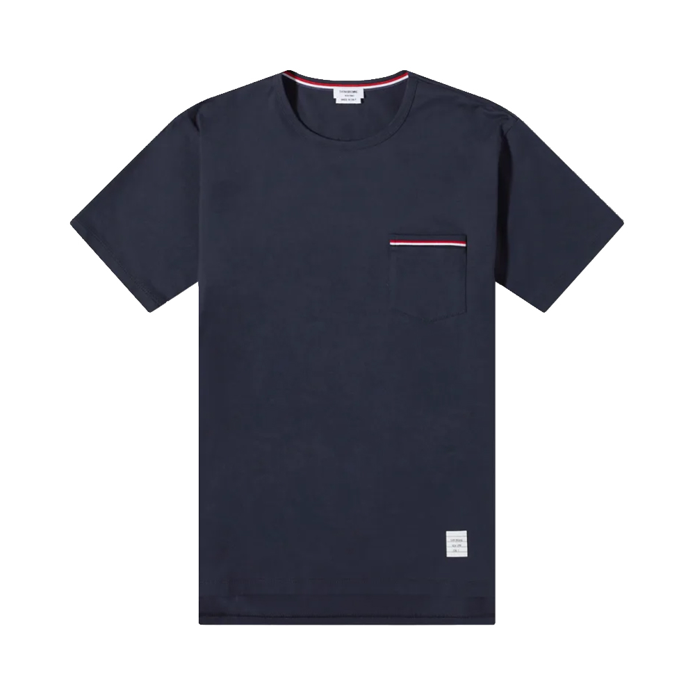 Tシャツ・カットソー THOM BROWNE Men T-shirt Navy MJS010A01454 415 Thom Browne Men's Hector Embroidered T-Shirt in Navy Thom Browne