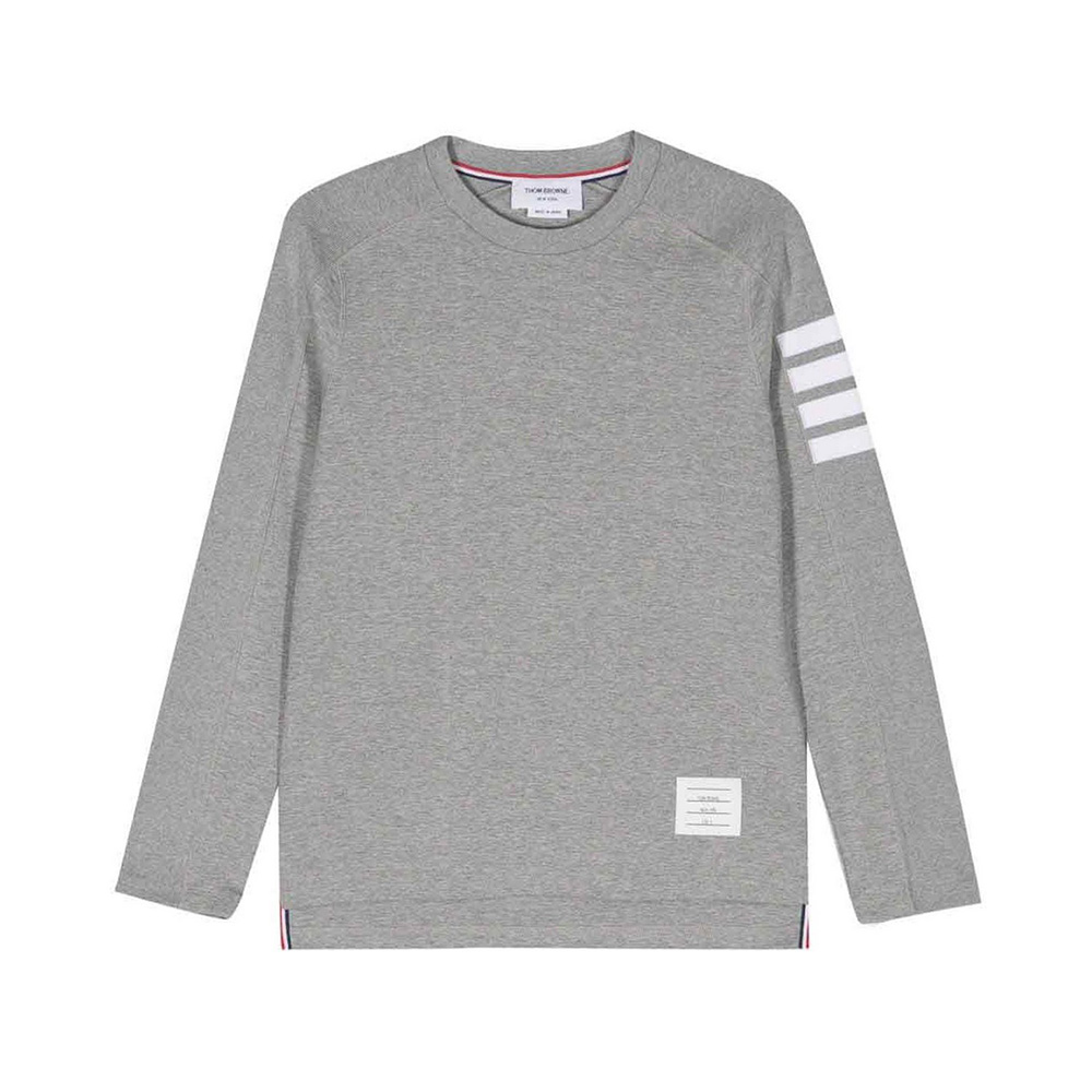 Thom Browne 4-Bar Stripes Cotton Long Sleeves T-Shirt Light