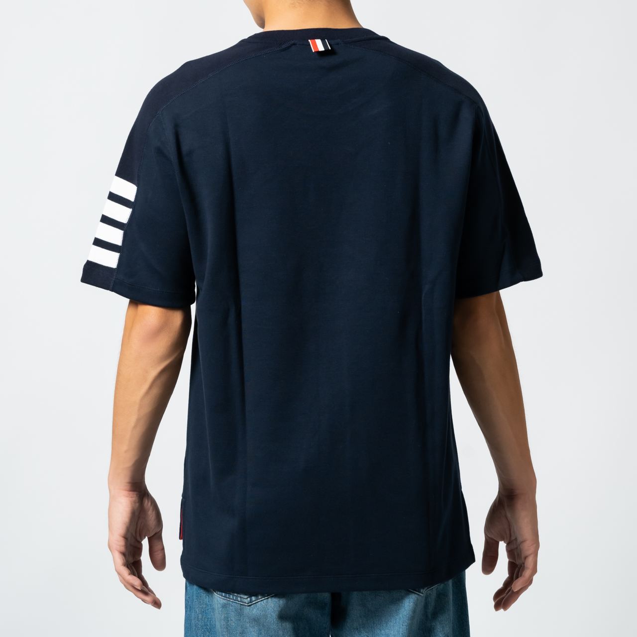 Tシャツ・カットソー THOM BROWNE 4BAR WOOL TOP トム ブラウン - コットン 4BAR ショートスリーブ ボーダー T