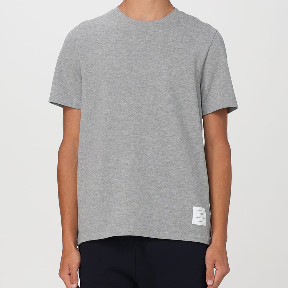 Thom Browne Center Back Stripe Cotton Pique Relaxed Fit T