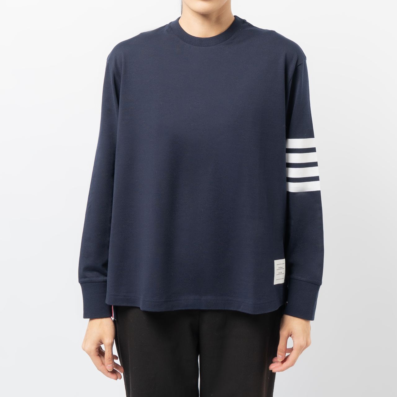 Thom Browne 4-Bar Long Sleeve Rugby T-Shirt Navy – voilà.id