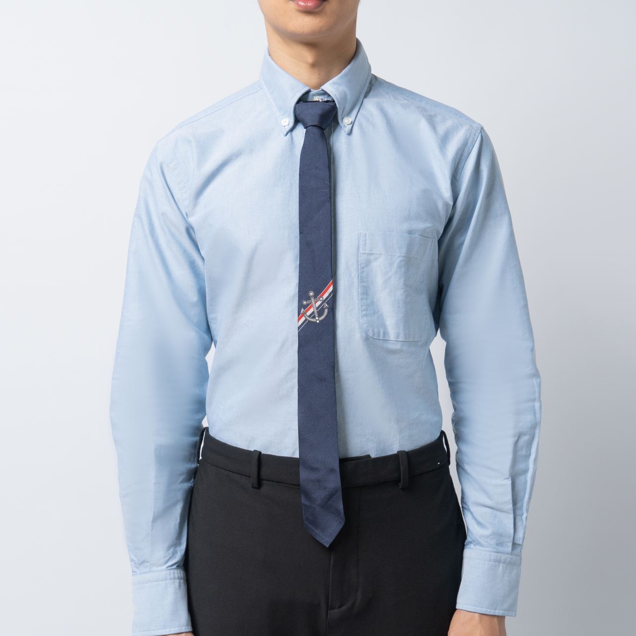 【関税込み】Thom Browne ネイビー Nautical 刺繍 フーディ SEQUENZ（シークエンズ）】TJ JERRY WASHED EMBOSS TEE / トムと
