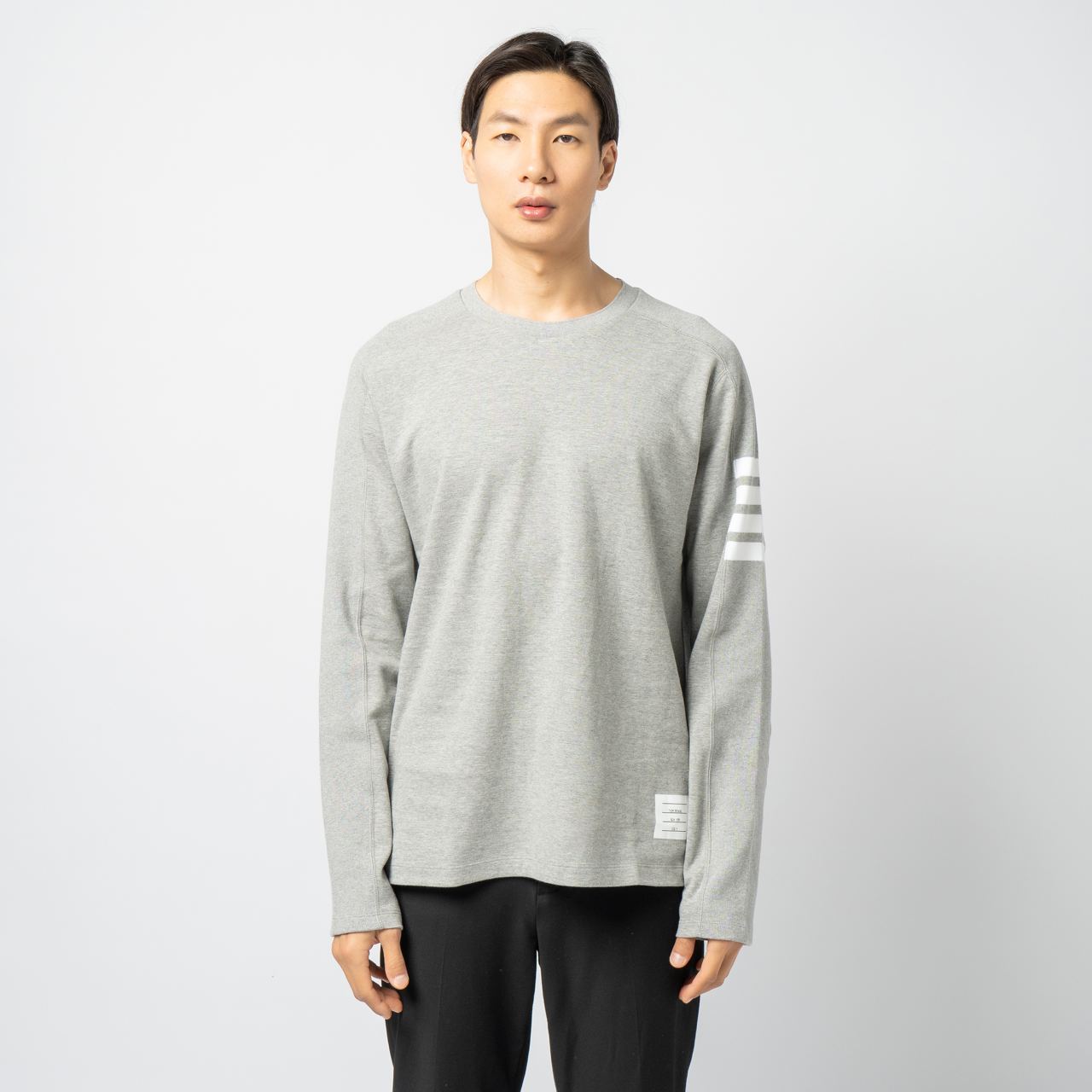 Thom Browne 4-Bar Stripes Cotton Long Sleeves T-Shirt Light