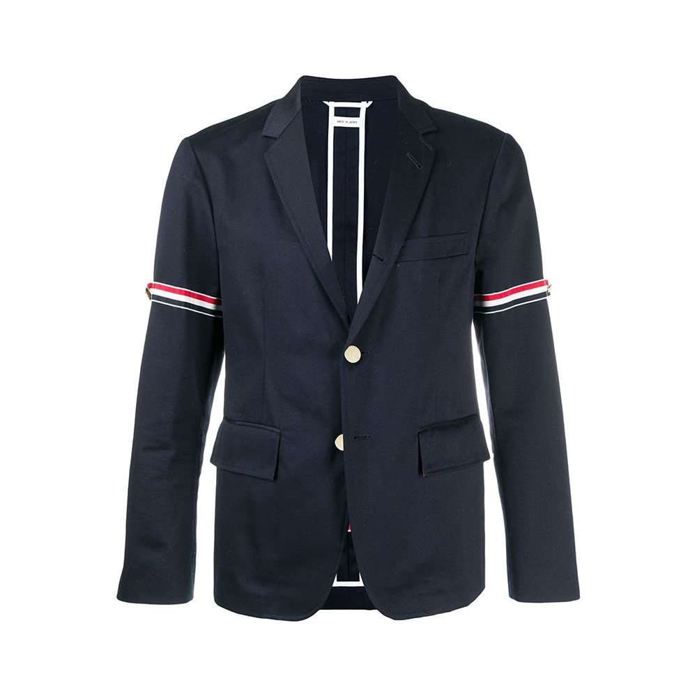 Thom Browne RWB Stripe Unconstuctured Classic Sport Coat Navy – voilà.id
