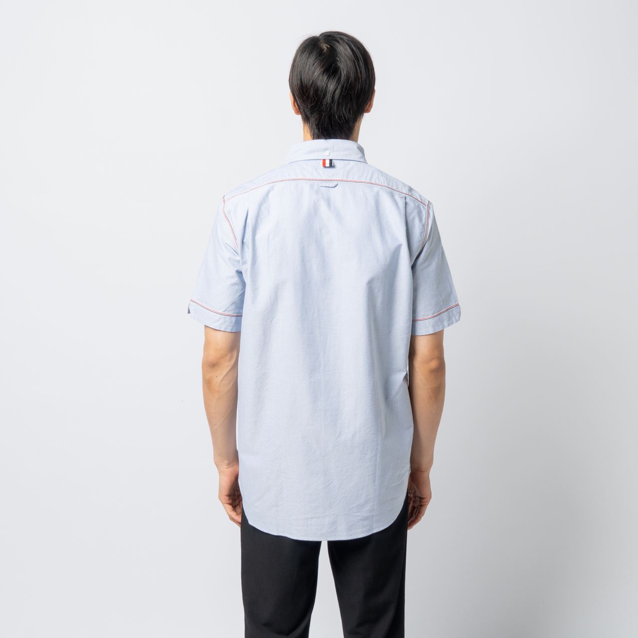 ■THOM BROWNE■ RWB Point Shirt One Piece Light Blue FDS002E Thom Browne Light Blue RWB Shirt for Men – LOZURI®