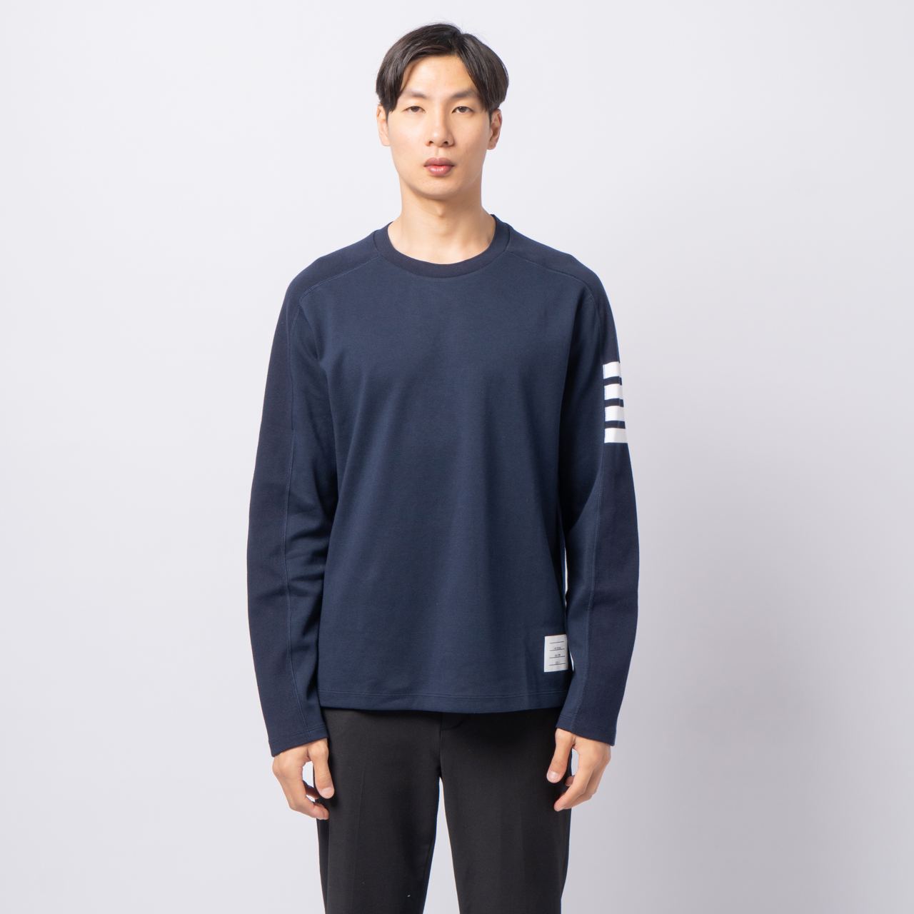 Thom Browne 4-Bar Stripes Cotton Long Sleeves T-Shirt Light