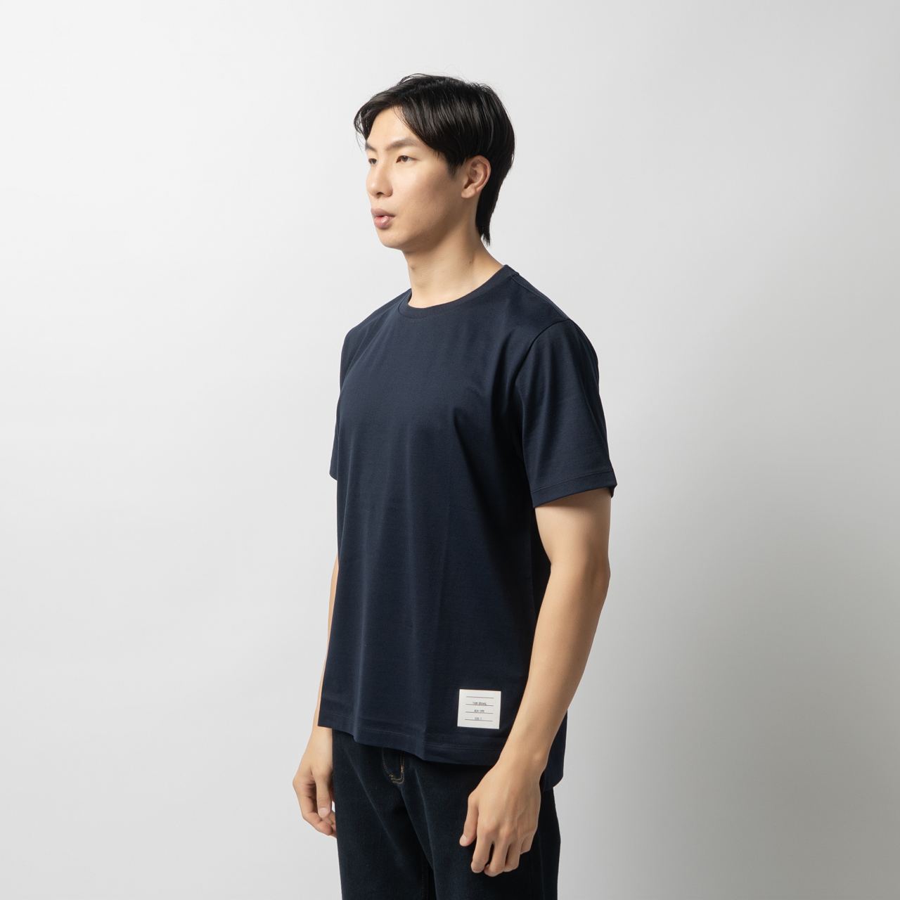 Tシャツ・カットソー THOM BROWNE Men T Shirts MJS067A00042415 Blue Thom Browne Men's Navy Medium Weight Jersey Relaxed Fit T