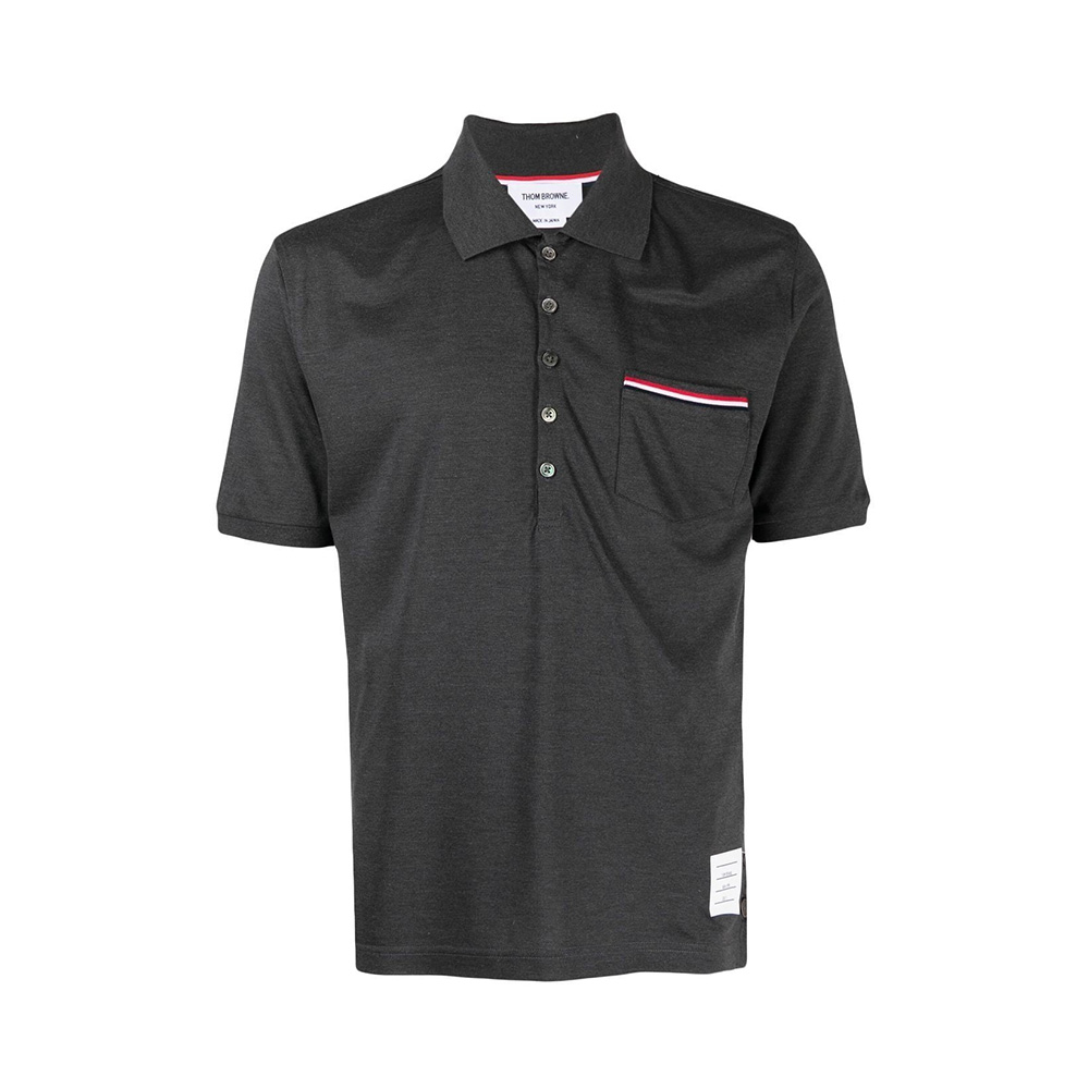 Tシャツ・カットソー THOM BROWNE SS25 'Rugby' polo shirt (MJP209AJ0199 100) Thom Browne Men's Rugby Stripe Knitted Polo Shirt in Navy