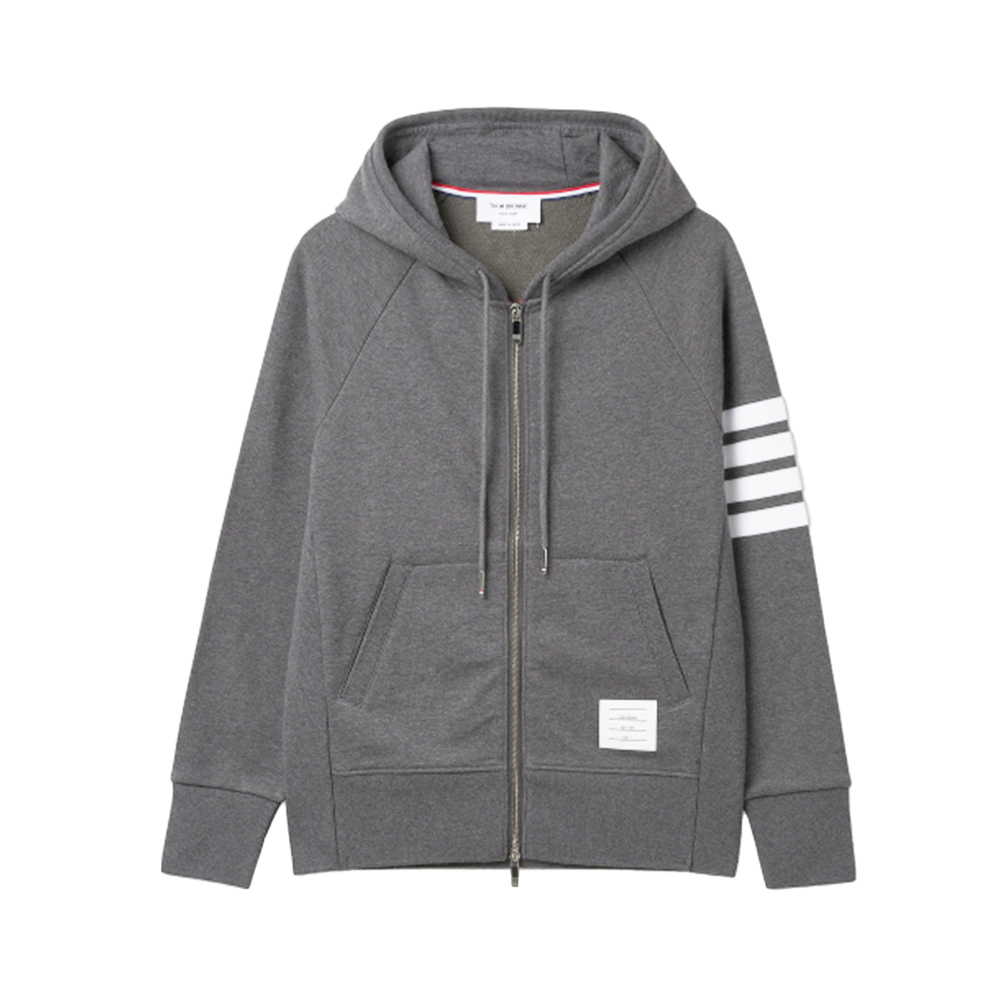 Thom Browne 4-Bar Stripe Zipper Jacket Dark Grey – voilà.id