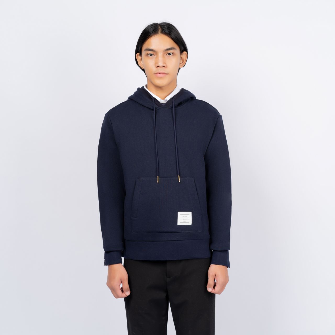 Thom Browne Center Back RWB Stripe Loopback Jersey Knit