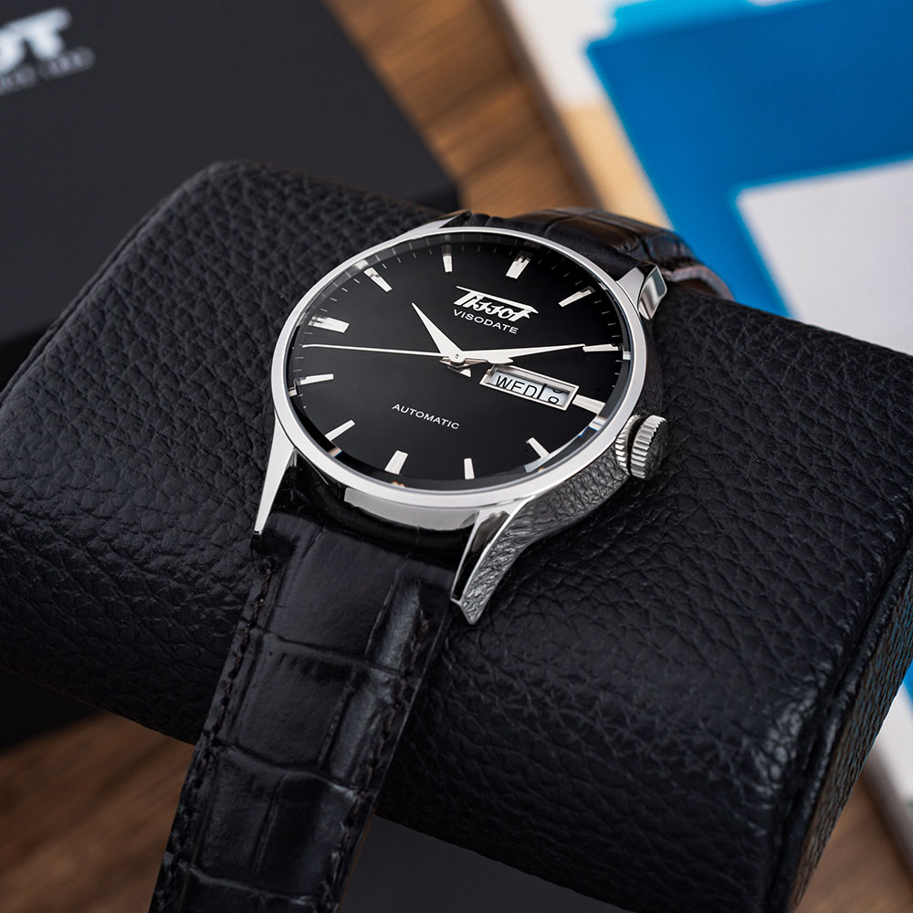 Powermatic 80 Visodate Nato Leather Strap Tissot Visodate Nato