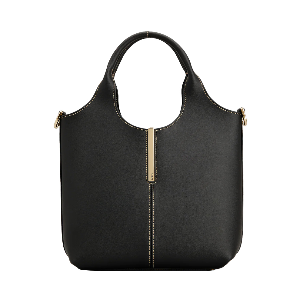 Tod's Central Stitching Leather Mini Shopping Bag Black –