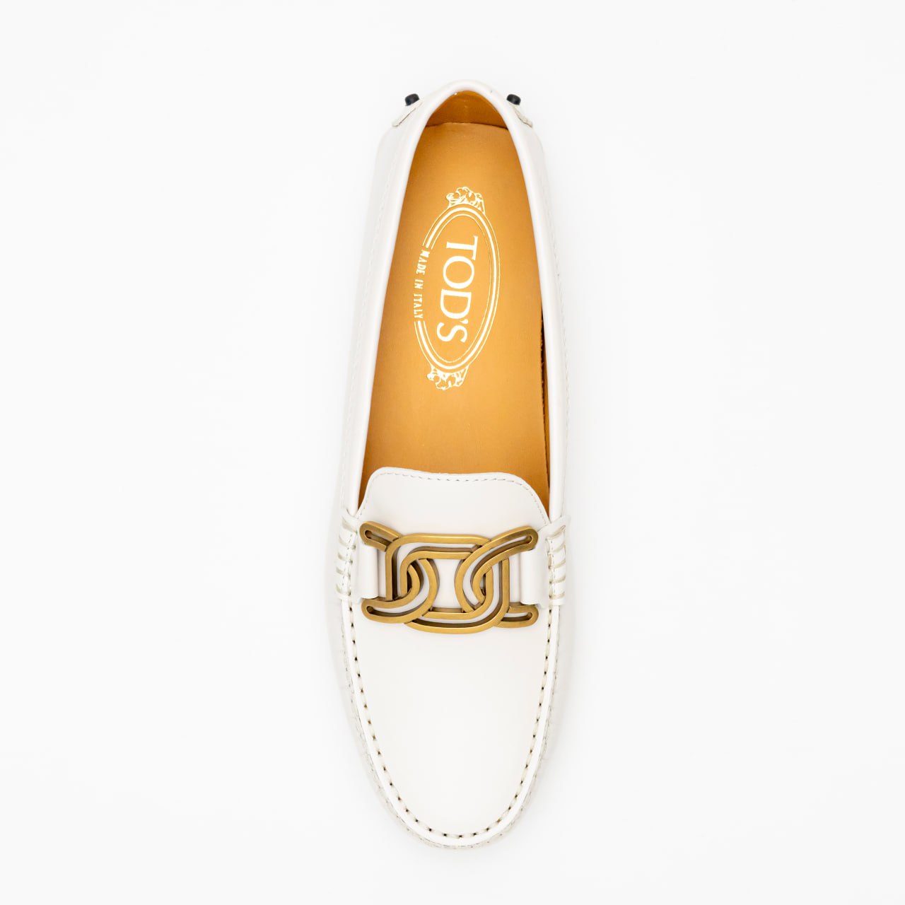 Tod's Chain Line Metal Buckle Leather Kate Gommino Driving