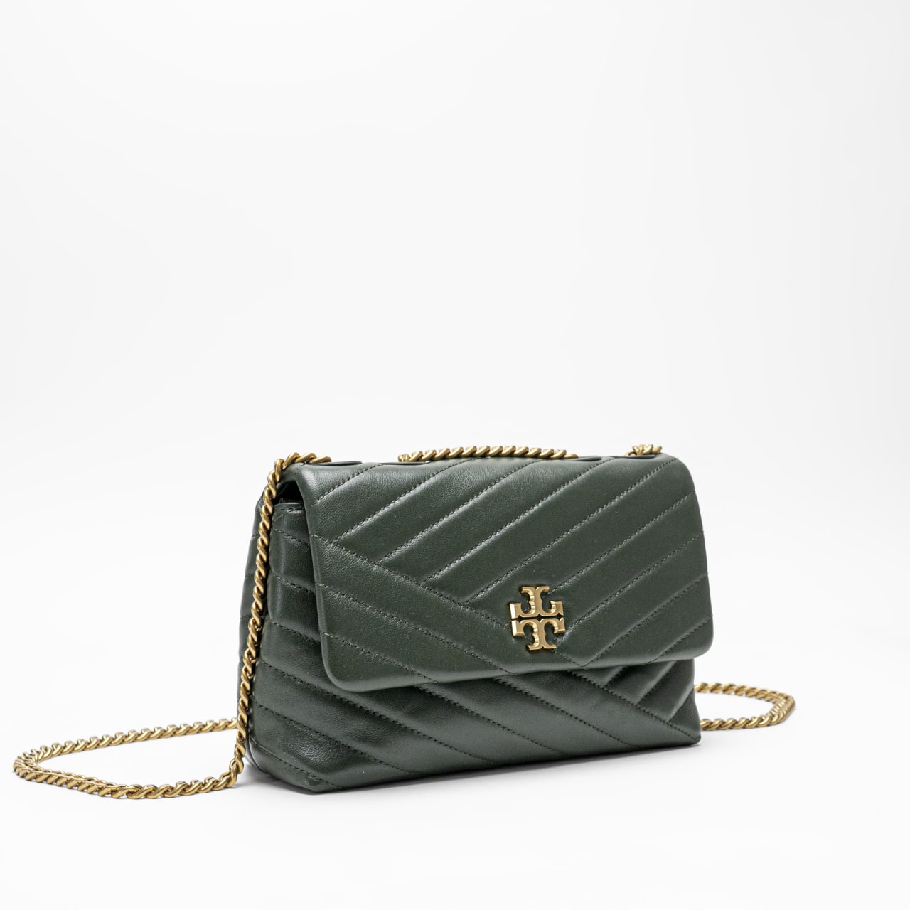 【美品】TORYBURCH KIRA CHEVRON グリーン Tory Burch Kira Small Chevron Woven Shoulder Bag