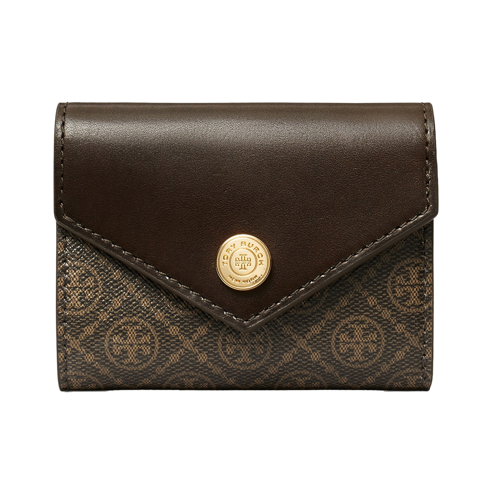 Tory Burch T Monogram Coated Canvas Small Envelope Wallet French Press ...