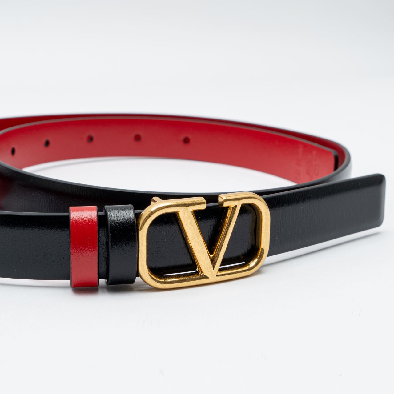 Valentino Garavani Black/Pure Red Reversible Belt 20 Mm ll12041_valentino_garavani_bla  main image 4