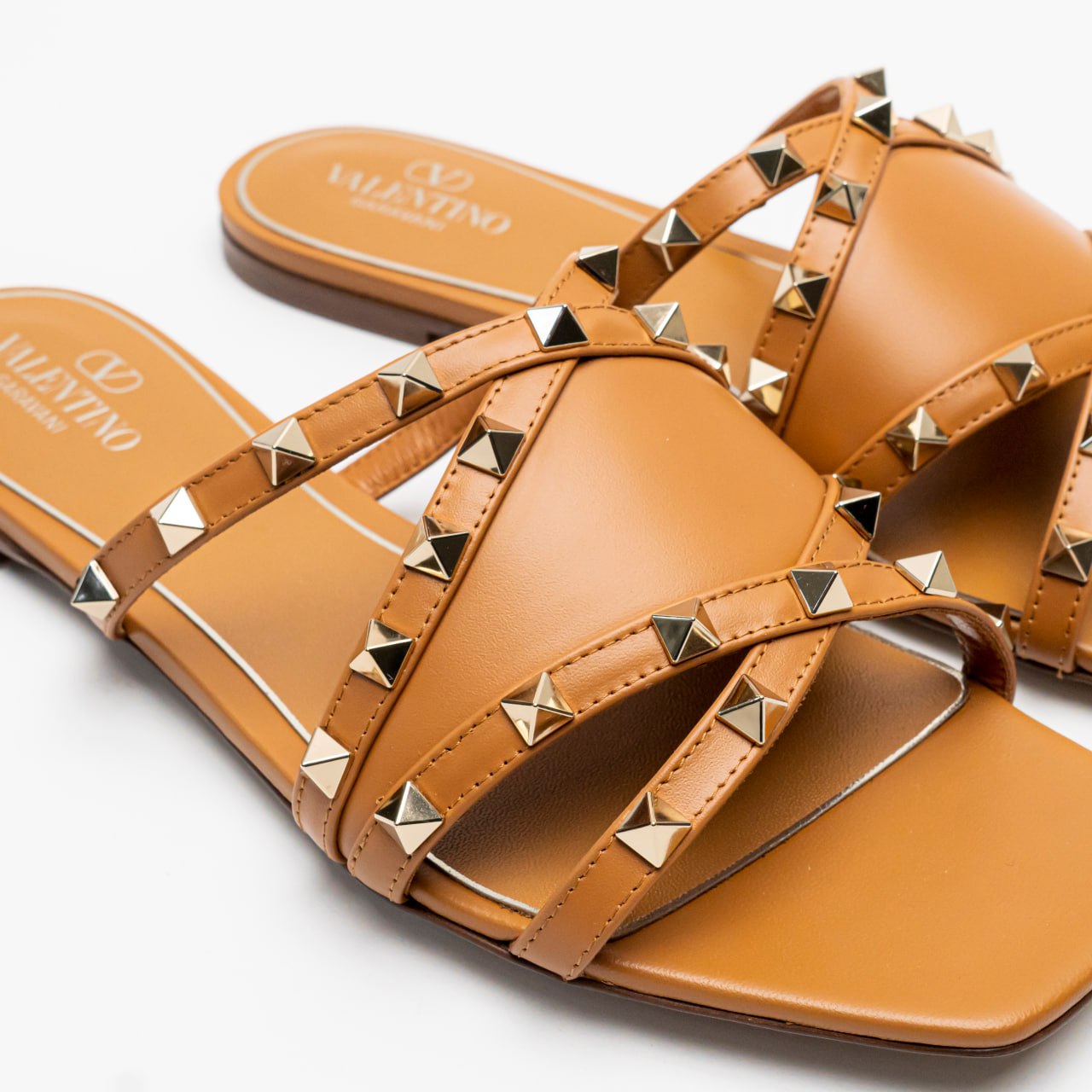 Flat Slide Sandals Valentino Rockstud Slides Womens Rockstud