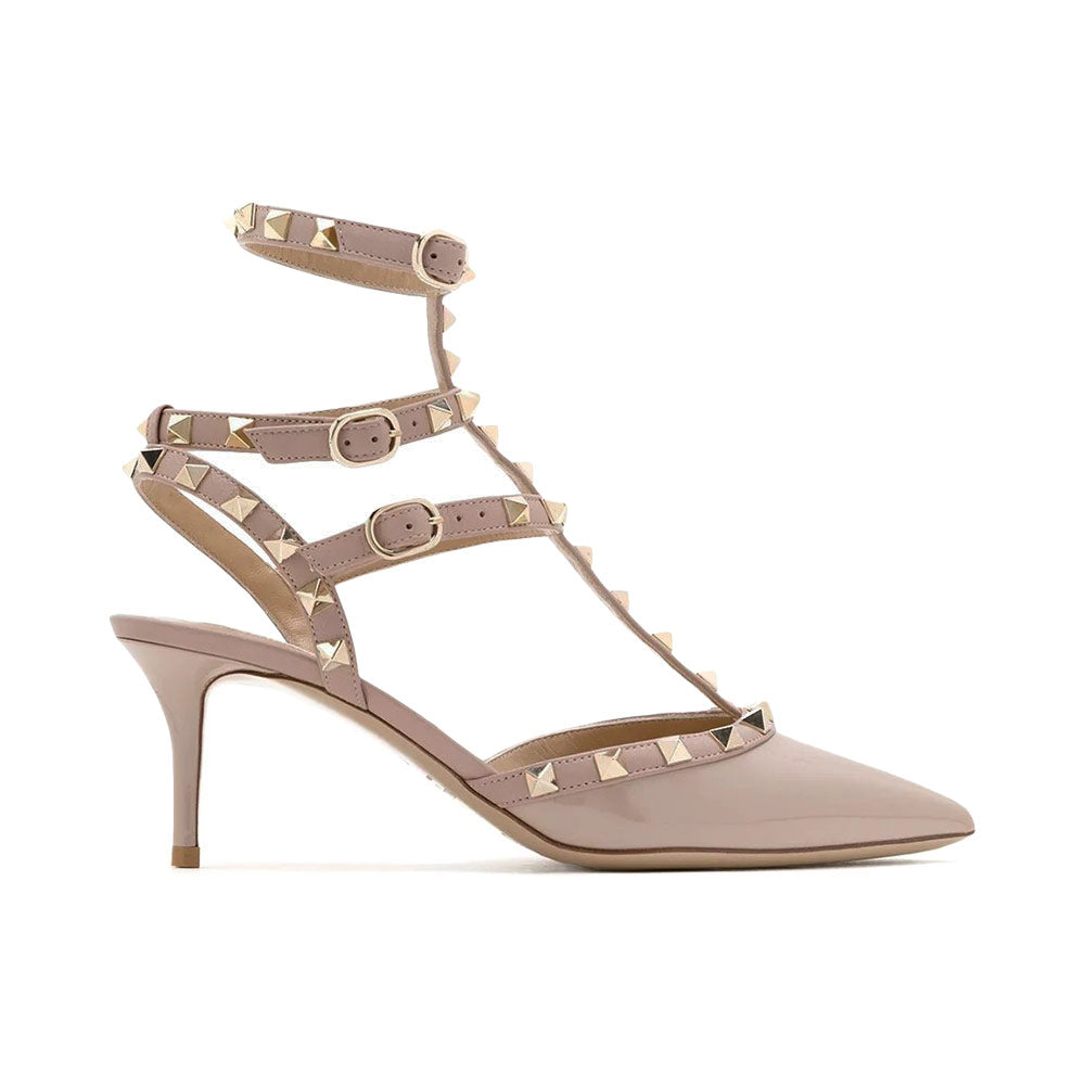 Valentino Garavani Rockstud 65 Ankle Strap Patent Leather