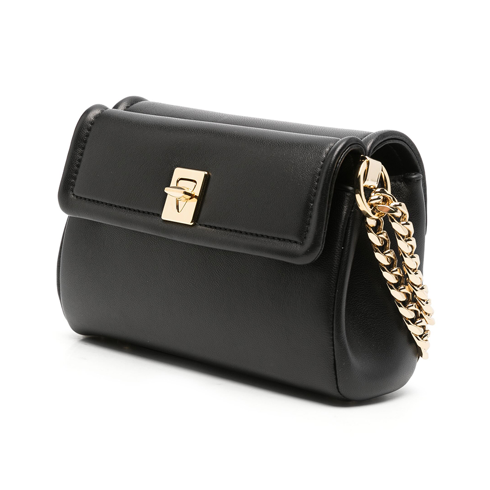 ★セール★ VALENTINO VLOGO Chain レザー ショルダーバッグ Valentino Garavani - Locò Small Black Leather Jewel VLogo