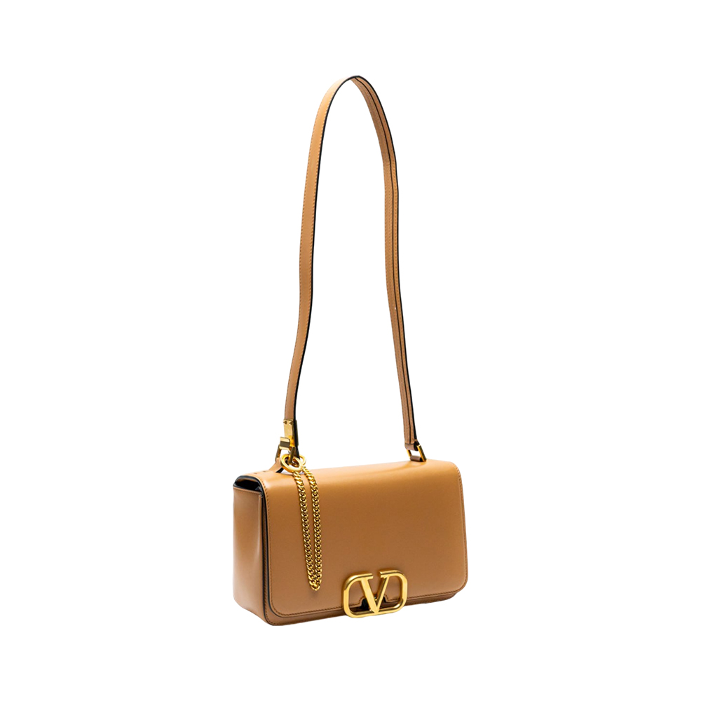 ショルダーバッグ・ポシェット Valentino Garavani Camel Leather Vlogo Shoulder Bag Valentino Garavani Valentino Vlogo Walk crossbody bag Camel