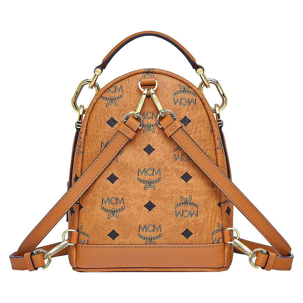 MCM X-Mini Tracy Backpack in Visetos Cognac – voilà.id