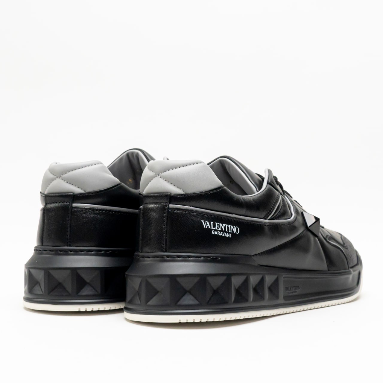 Valentino Garavani One Stud Nappa Leather Low-Top Sneaker Black 