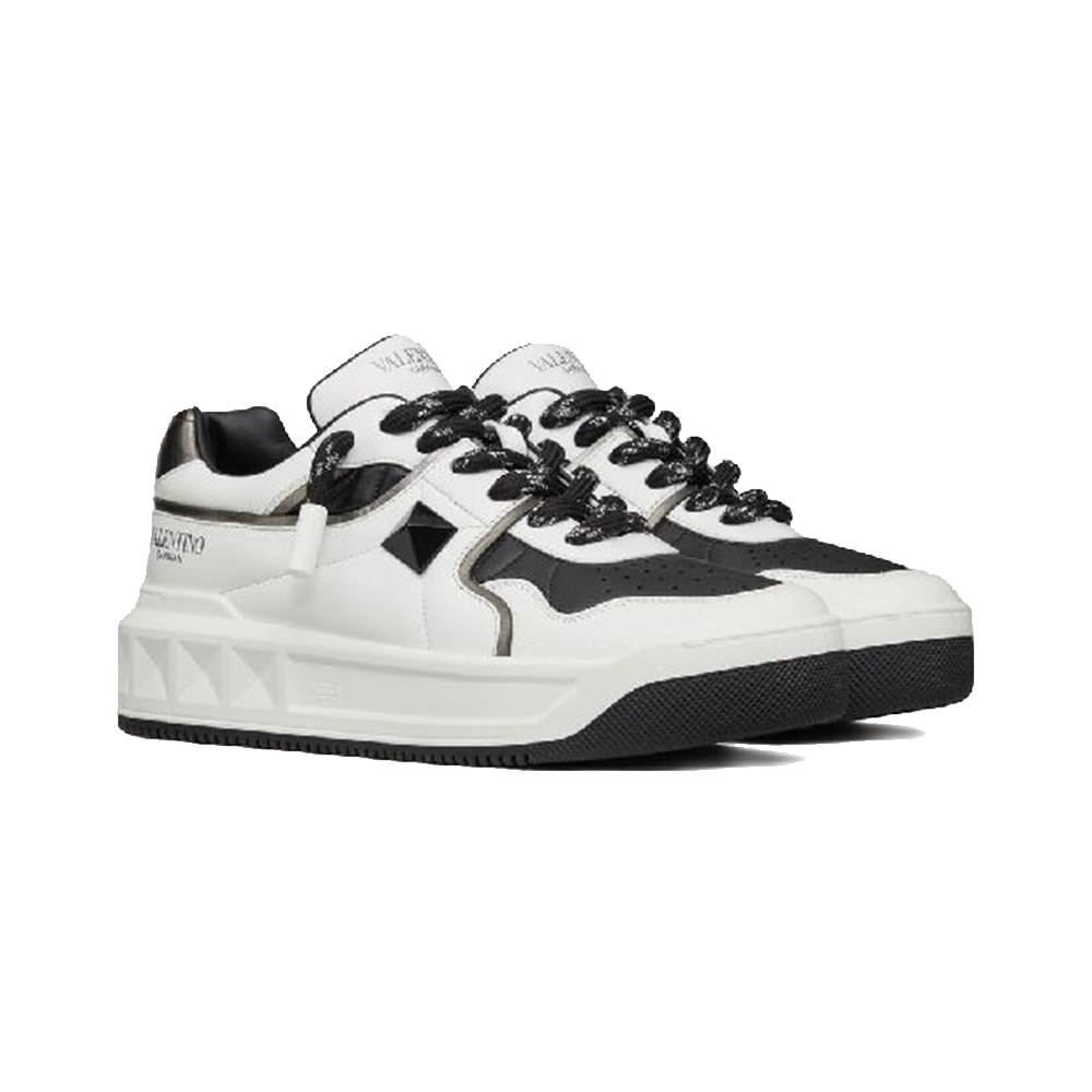 Valentino Garavani One Stud XL Sheepskin Low-Top Sneakers