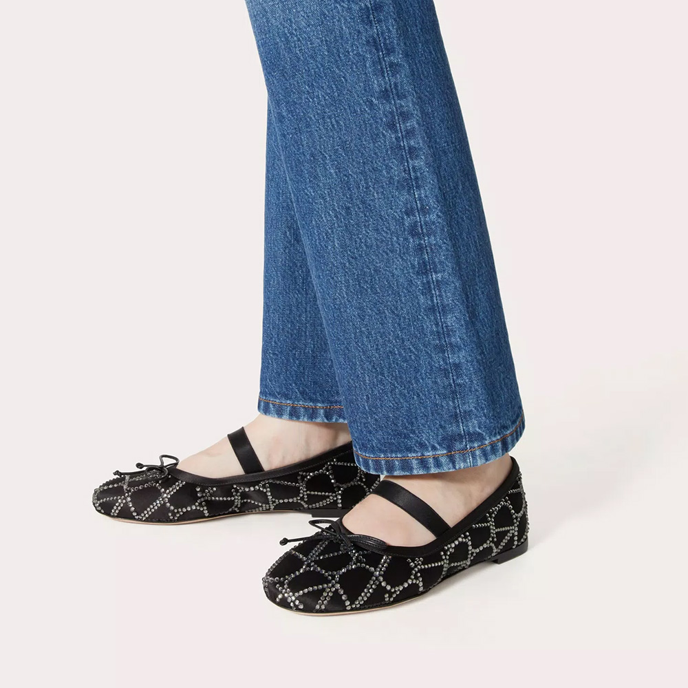 Valentino Garavani Toile Iconographe Ballerina With Crystals Black