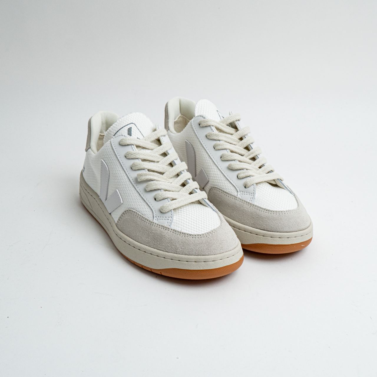 Veja V-12 B-Mesh Suede Low Top Sneakers White Natural Women
