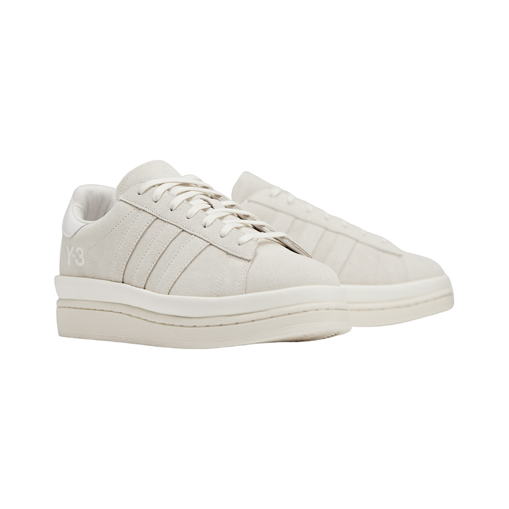 Y-3 Hicho Three Stripe Low Top Sneakers Cream White/Core