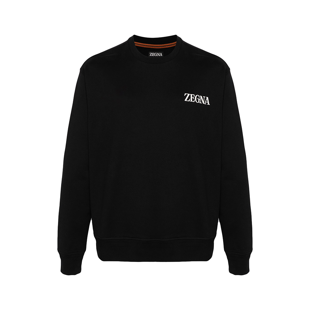 パーカー・フーディ Zegna Crewneck Sweatshirt With Embroidered Logo Zegna - Cotton crew-neck sweatshirt White - The Corner