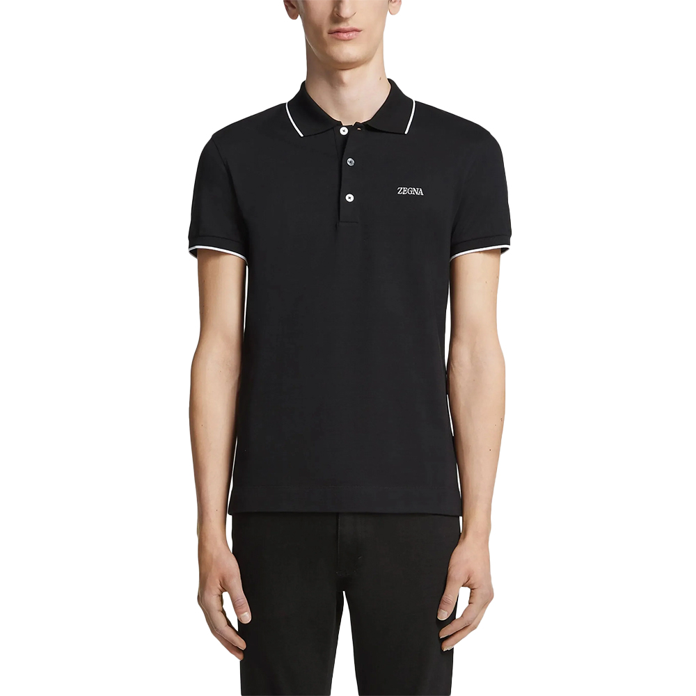 Zegna Stretch Cotton Polo Shirt Black – voilà.id Zegna Stretch Cotton Polo Shirt Black – voilà.id