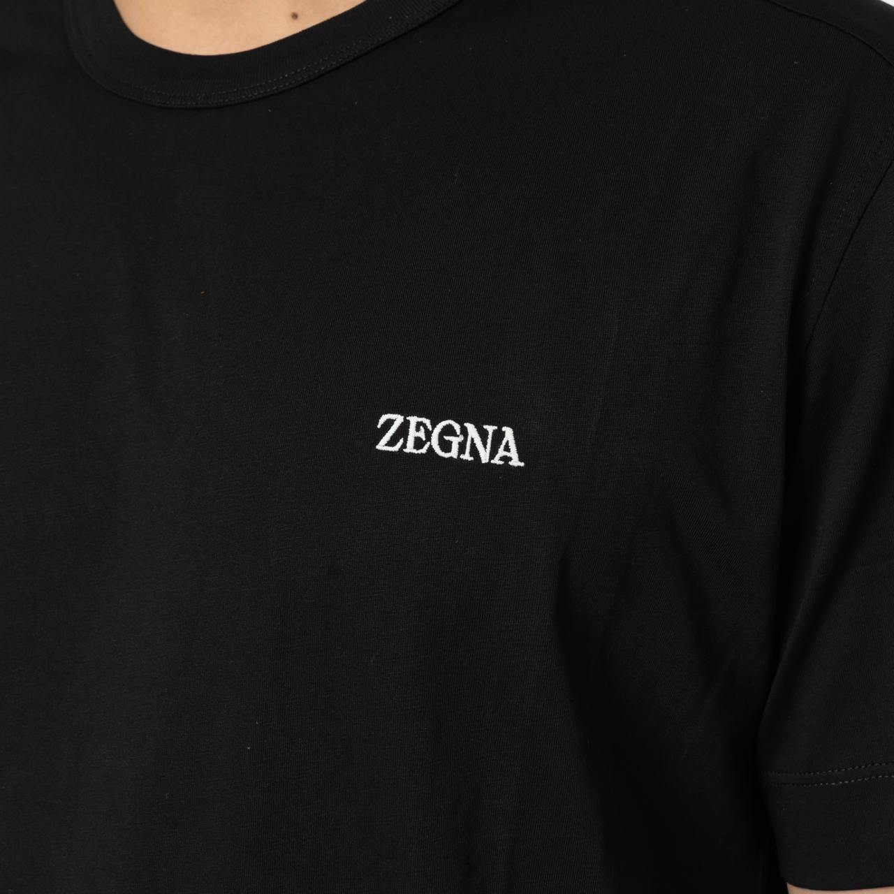 【関税&送料込】Zegna Basic T-Shirt With Logo Embroidery Zegna logo-embroidered Cotton T-shirt | White | FARFETCH JO