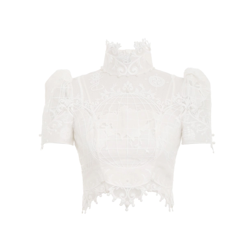 Zimmermann High Tide Embroidered Bodice Top Ivory – voilà.id