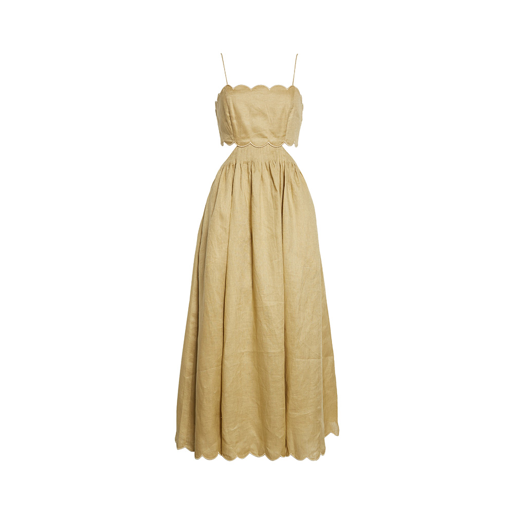 Zimmermann Jude Scallop Midi Dress Black  voil.id