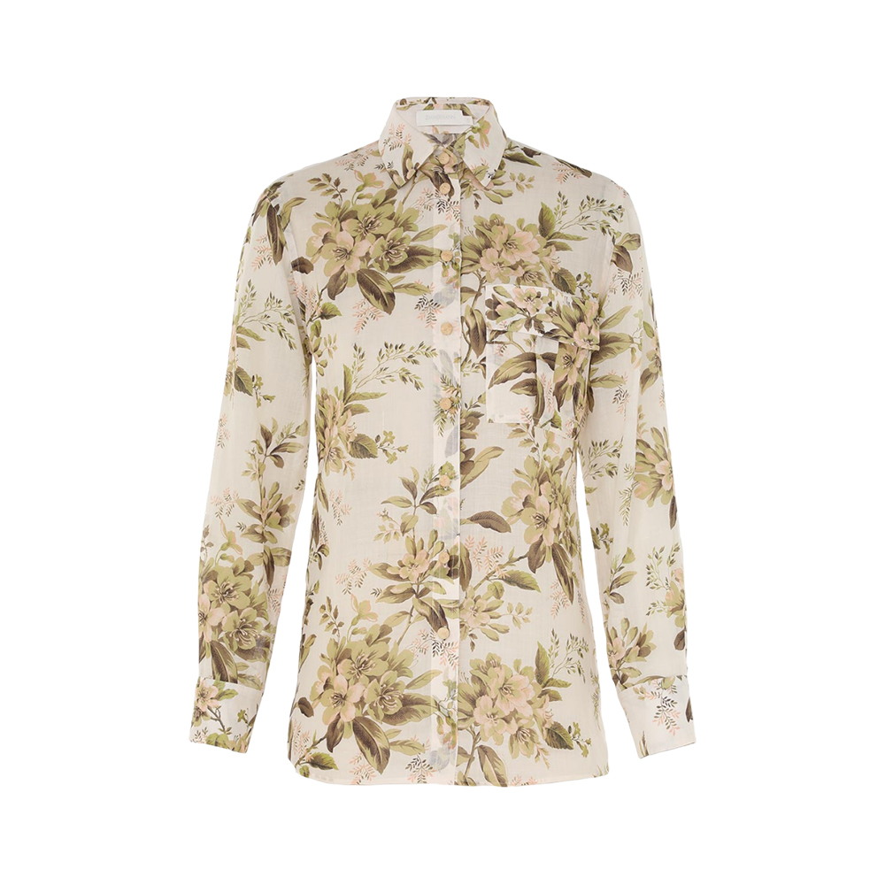Tシャツ・カットソー Zimmermann SS25 BLOUSE WITH FLORAL PATTERN (0765TRS252 YFL) ZIMMERMANN: Acacia Scallop Blouse, yellow floral – My o My